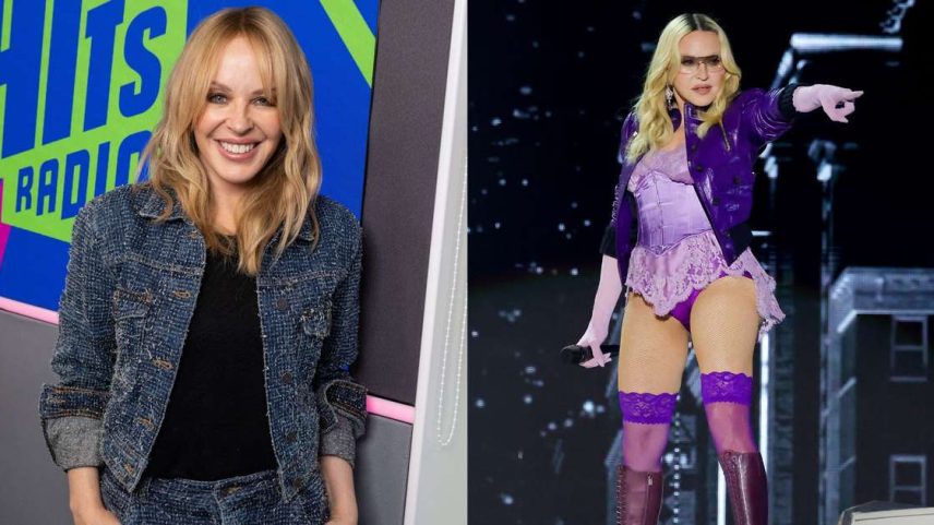 Kylie Minogue e Madonna (Fotos: Jeff Spicer/Getty Images for Bauer e Kevin Mazur/Getty Images for Coachella)