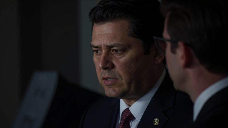 Presidente do Senado Federal, Davi Alcolumbre, e presidente da Câmara dos Deputados, Hugo Motta, participam de coletiva de imprensa após reunião com o presidente do Brasil, Luiz Inácio Lula da Silva, no Palácio da Alvorada, em Brasília, Brasil, 3 de junho de 2025. REUTERS/Adriano Machado