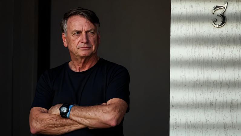 O ex-presidente do Brasil, Jair Bolsonaro, em prisão domiciliar em agosto de 2025. Brasil, 14 de agosto de 2025. REUTERS/Adriano Machado/FOTO DE ARQUIVO