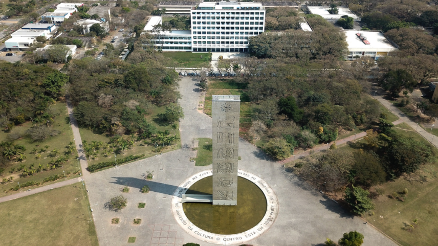 Vista aérea da Praça do Relógio e da Reitoria da USP - Foto Cecilia Bastos / USP Imagens.