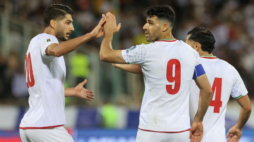 Mehdi Taremi, camisa 9 da seleção do Irã, em confronto com a Coreia do Norte nas Eliminatórias da Copa do Mundo da Fifa, em junho de 2025. — Foto: Majid Asgaripour/WANA (West Asia News Agency)