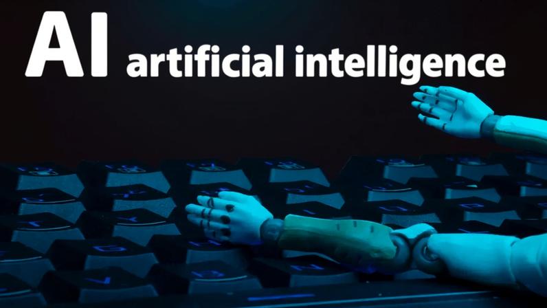 Uma mensagem com os dizeres “AI artificial intelligence” (inteligência artificial), um teclado e mãos de robô são vistos nesta ilustração feita em 27 de janeiro de 2025. REUTERS/Dado Ruvic/Illustration/File Photo
