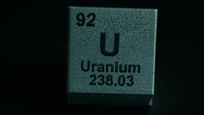 FILE PHOTO: A block with the symbol, atomic number and mass number of Uranium (U) element, in this illustration taken January 21, 2026. REUTERS/Dado Ruvic/Illustration/File Photo