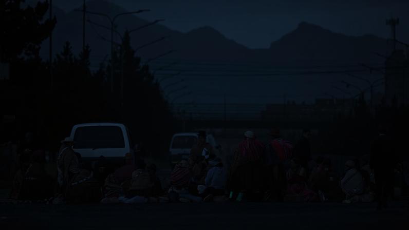 People block one of the entrances to the city of La Paz while demanding the resignation of President Rodrigo Paz amid an ongoing economic and fuel crisis, in El Alto, Bolivia, May 11, 2026. REUTERS/Claudia Morales
