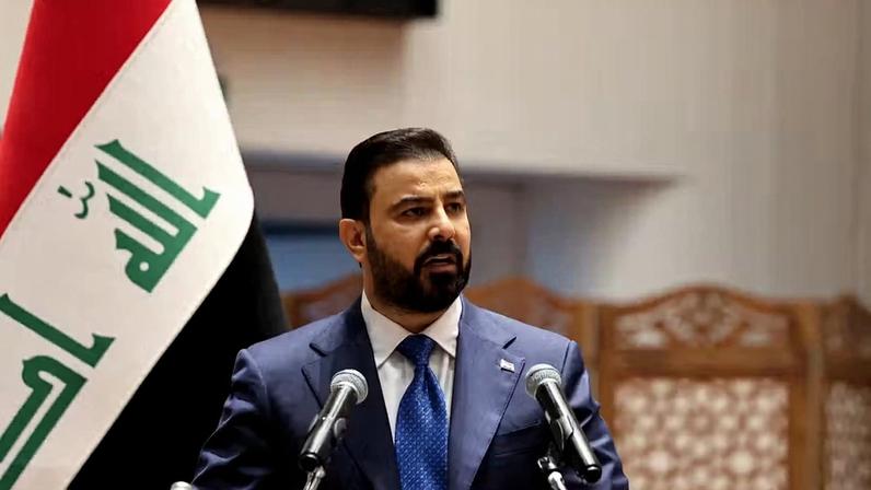 Ali al-Zaidi discursa para o Parlamento iraquiano em 14 de maio, após sua posse