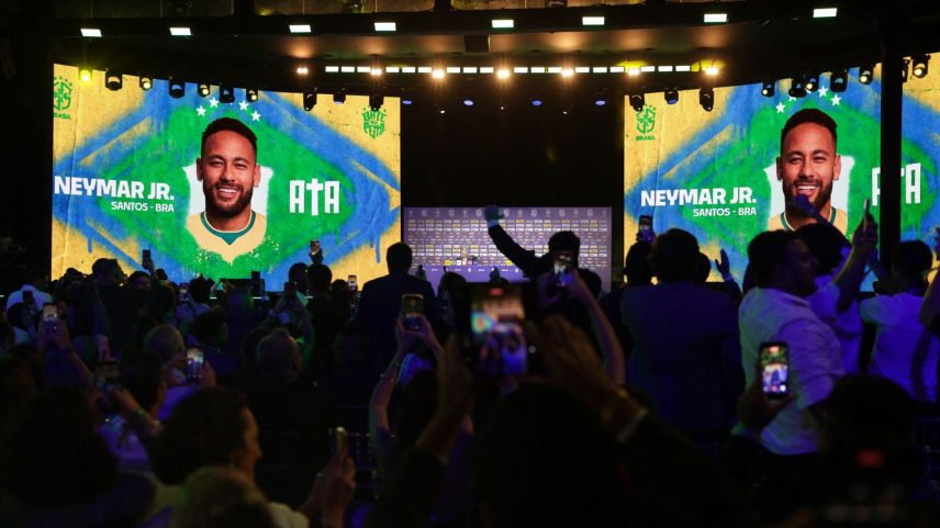 Neymar na apresentação da seleção brasileira na Copa do Mundo de 2026