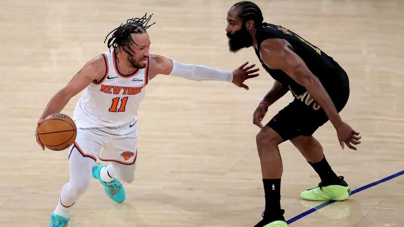 The Knicks were targeting James Harden agressively in the first game of the Eastern Conference finals.