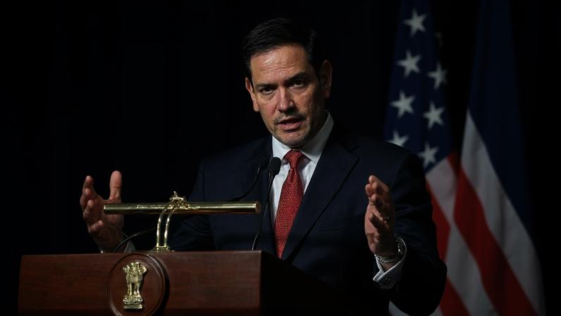 Secretario de Estados dos EUA em uma coletiva de imprensa com o Ministro de Relações Exteriores da Índia, em Nova Deli, na Índia — Foto: Julia Demaree Nikhinson/ Pool via Reuters