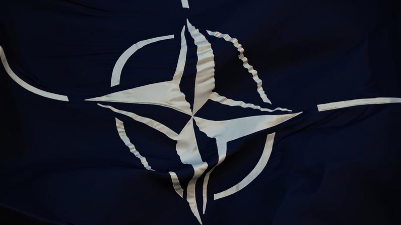 Bandeira da Otan na sede da aliança militar em Bruxelas 2 de abril de 2025 REUTERS/Yves Herman
