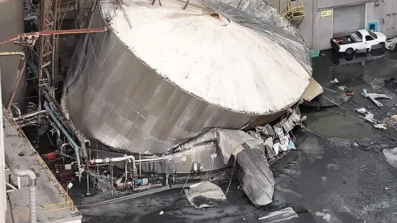 Imagens de drone mostram tanque químico rompido em Washington