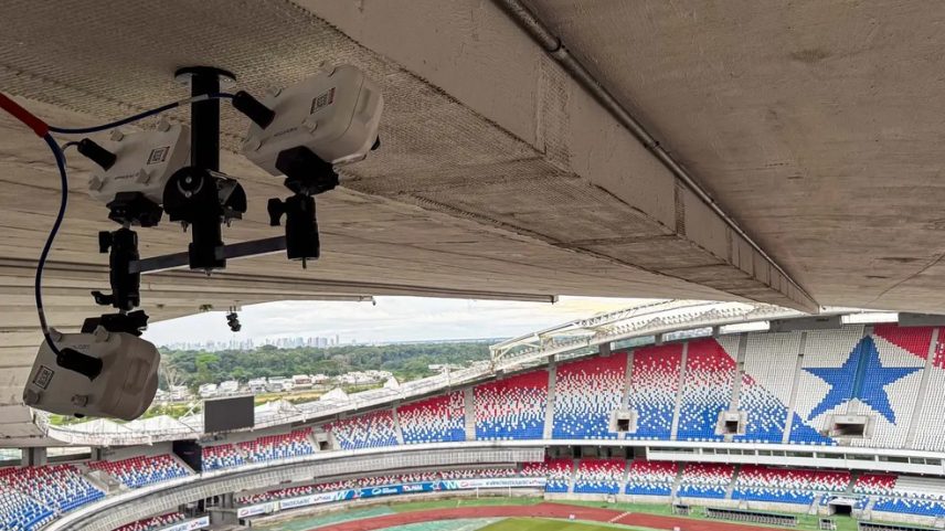 Mangueirão é primeiro estádio do Norte com tecnologia de impedimento semiautomático — Foto: Pedro Sodré / Ascom Seel