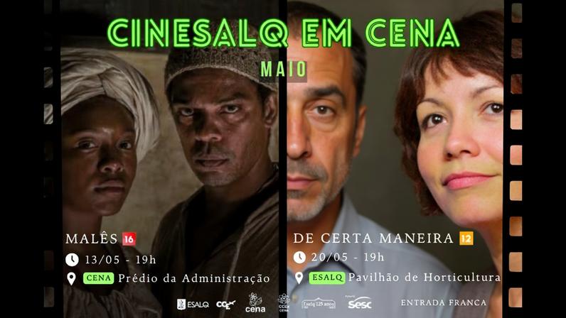 Cartaz das sessões do projeto Cinesalq em Cena deste mês – Foto: Reprodução