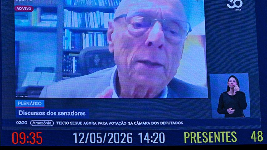 Em pronunciamento via videoconferência, senador Esperidião Amin (PP-SC).