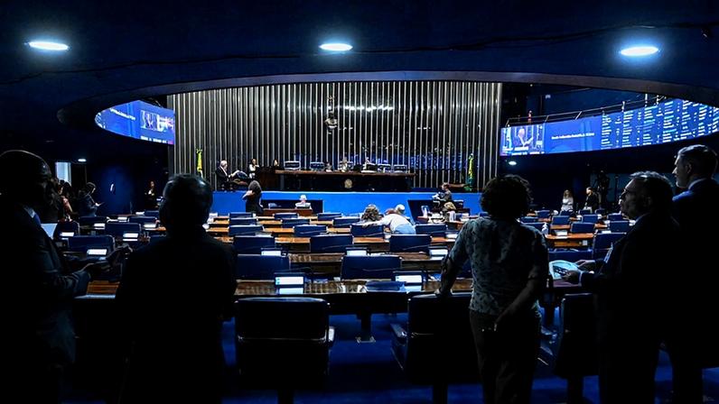 Mesa: 4º secretário da Mesa do Senado Federal, senador Laércio Oliveira (PP-SE); secretário-geral da Mesa do Senado Federal, Danilo Augusto Barboza de Aguiar.
