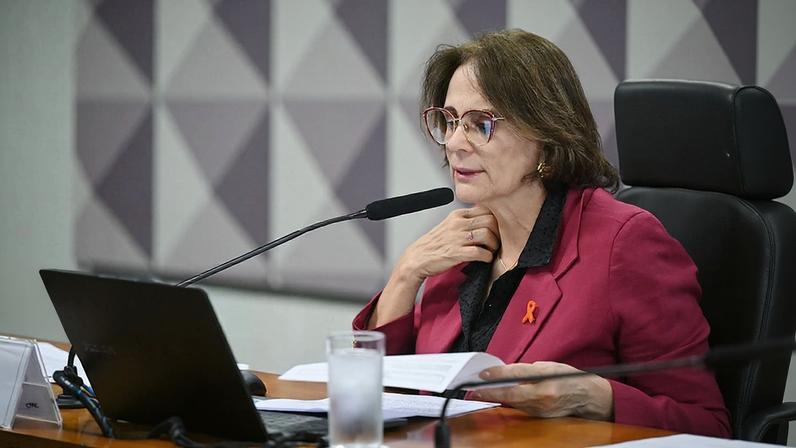 Mesa: presidente da CDH, senadora Damares Alves (Republicanos-DF).