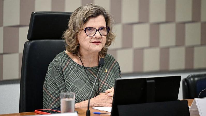 À mesa, presidente da CE, senadora Teresa Leitão (PT-PE), conduz audiência.