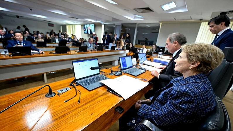 Mesa: presidente da CAE, senador Renan Calheiros (MDB-AL); senadora Tereza Cristina (PP-MS).