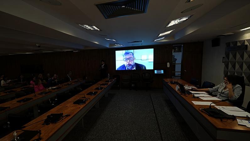 Mesa: presidente da CDH, senadora Damares Alves (Republicanos-DF).