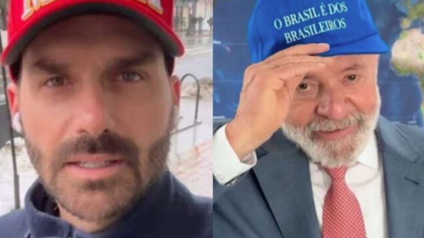O presidente Luiz Inácio Lula da Silva criticou Eduardo Bolsonaro, que mora nos Estados Unidos
