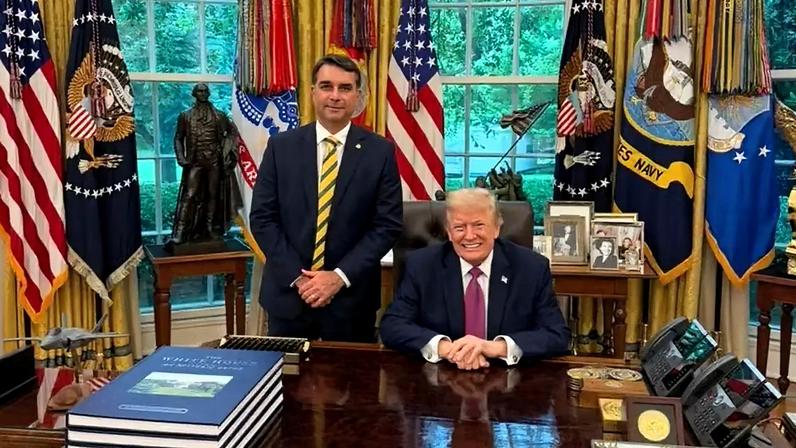 Flávio Bolsonaro e Donald Trump
