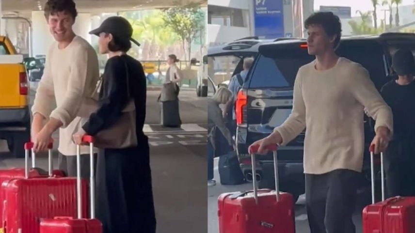 Bruna Marquezine e Shawn Mendes surgem com anéis iguais em aeroporto. Veja as fotos do flagra e entenda por que os fãs suspeitam de noivado