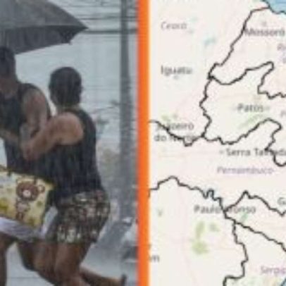 Inmet alerta chuvas fortes em 51 cidades de PE até terça-feira