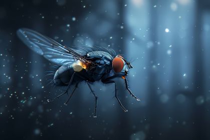 Olhos da mosca doméstica em voo processam imagens com precisão em milissegundos