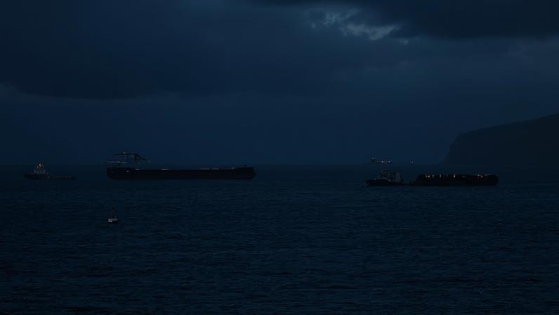 Ships and tankers in the Strait of Hormuz last month.