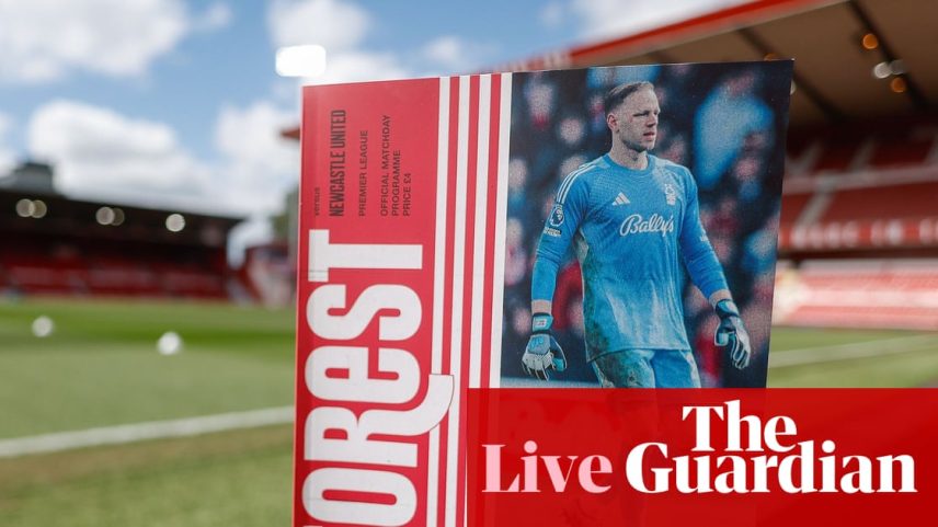 A view of the match programme for Nottingham Forest v Newcastle inside the City Ground.