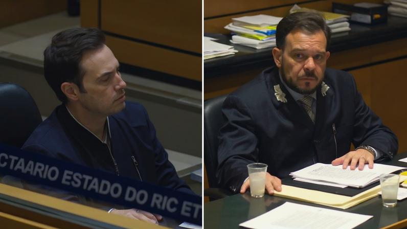 Jairinho e Monique no banco dos réus — Foto: Reprodução/TV Globo
