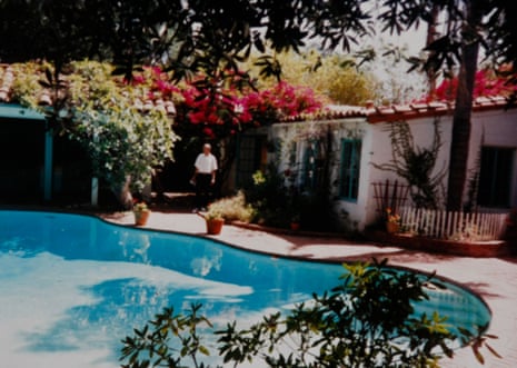 A photo of Marilyn Monroe's pool and backyard as it was when she owned the Brentwood home in Los Angeles.