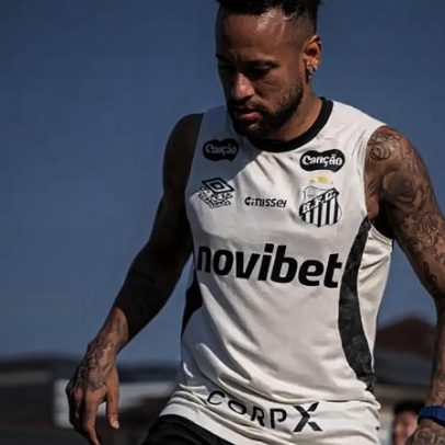 Neymar se irrita com Robinho Jr. e dá rasteira em jogador do Santos
