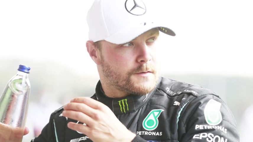 SPA, BELGIUM - AUGUST 30: Second placed Valtteri Bottas of Finland and Mercedes GP looks on during the F1 Grand Prix of Belgium at Circuit de Spa-Francorchamps on August 30, 2020 in Spa, Belgium. (Photo by Stephanie Lecocq/Pool via Getty Images)