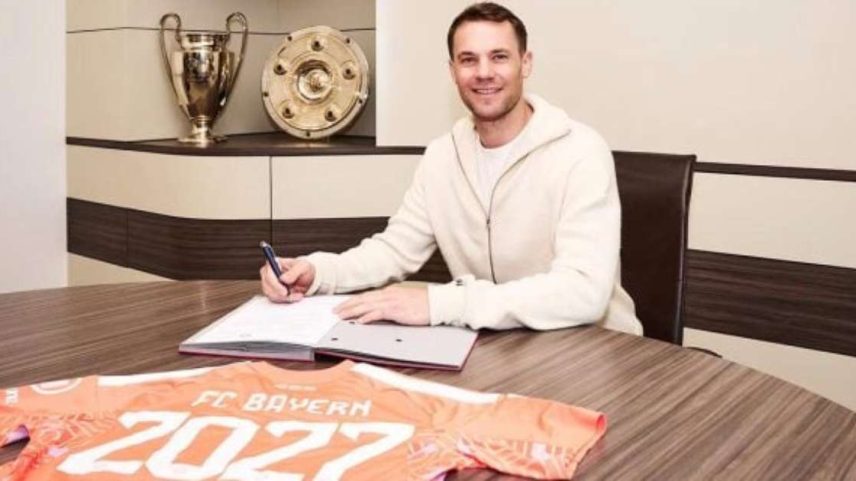 Manuel Neuer assinou novo vínculo com o Bayern de Munique válido até junho de 2027 / Jogada10