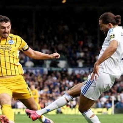 Calvert-Lewin faz gol no final e Leeds corta ambições europeias do Brighton