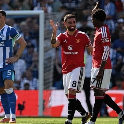 Fernandes faz recorde na vitória do United; Brighton garante vaga na Europa