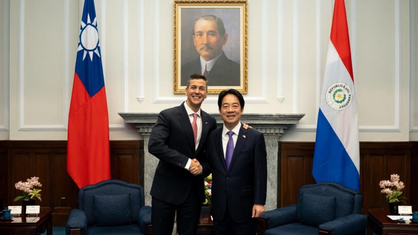 Santiago Peña, presidente do Paraguai e Lai Ching-te, presidente de Taiwan