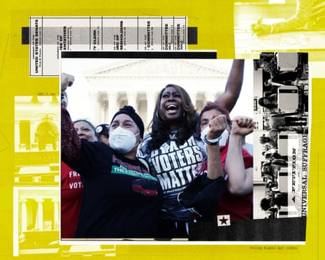 ‘Donald Trump’s demand to tear up political norms has been met by Republican states eager to dust off a segregation-era playbook.’ Composite: Javier Palma/The Guardian/Getty Images
