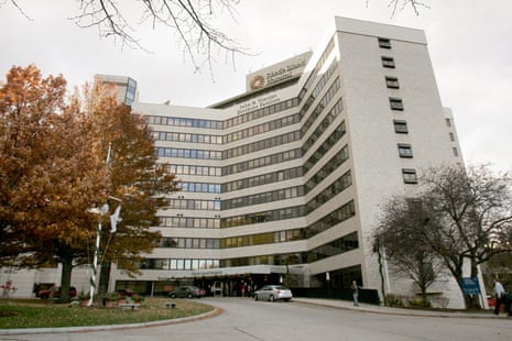 The main entrance to Rhode Island hospital is seen in Providence, Rhode Island, on 27 November 2007.