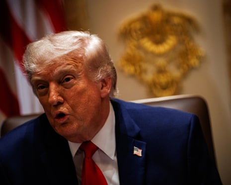 Donald Trump speaks during a cabinet meeting at the White House on Wednesday.
