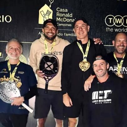 Amoroso, craque do futebol, vence etapa de Campinas do Circuito Beach Tennis