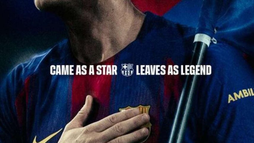 Barcelona postou nas redes uma homenagem a Lewandowski – Reprodução