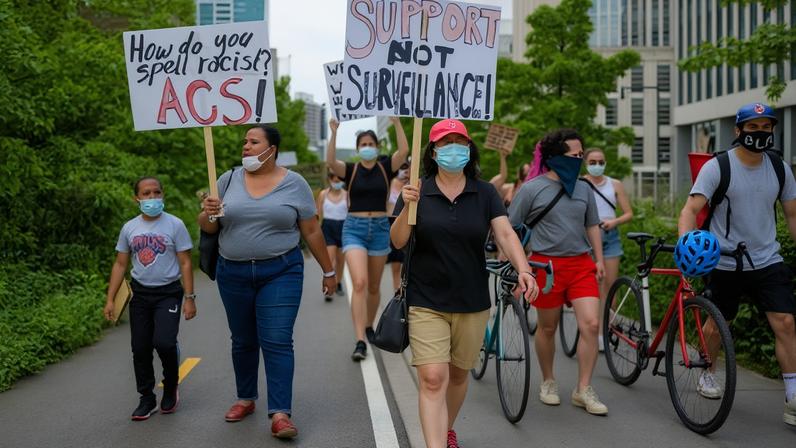 Activists in Brooklyn demand that the city’s administration for children's services be defunded, on 20 June 2020.