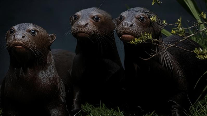 Rare 15-week-old otter pups cool off after their first swimming lesson at Chester zoo, UK. Photograph: Chester Zoo/SWNS