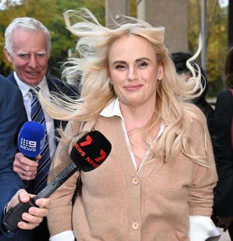 Rebel Wilson leaves the federal court of Australia in Sydney earlier this month.