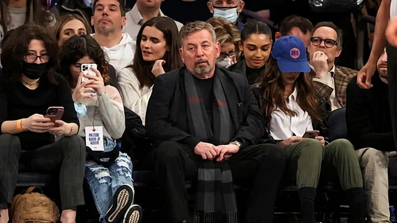 James Dolan attends a Knicks game during the 2024-25 season.