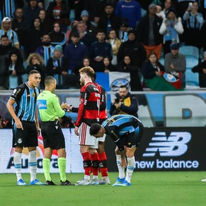 Carrascal abre o placar para o Grêmio diante do Flamengo