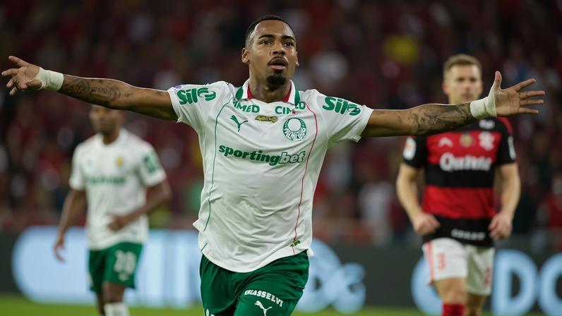 Allan marcou o segundo gol do Palmeiras contra o Flamengo (Foto: Ruano Carneiro / Carneiro Images/Fotoarena/Folhapress)