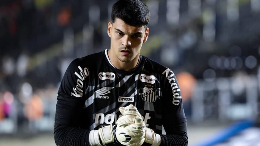 Gabriel Brazão, goleiro do Santos (Foto: Sports Press Photo / Sports Press Photo/Fotoarena/Folhapress)