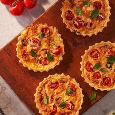 Mini quiche caprese: receita fácil para impressionar